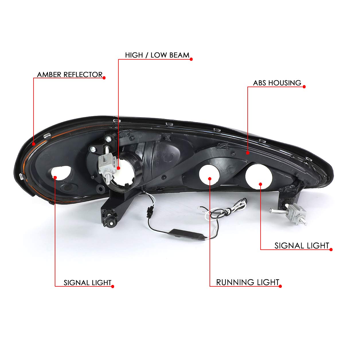 DNA Motoring LED DRL Front Bumper Headlights - Replacement Daytime Running Lights for Cars & Trucks - Enhance Visibility & Style for Daily Driving & Night Commutes