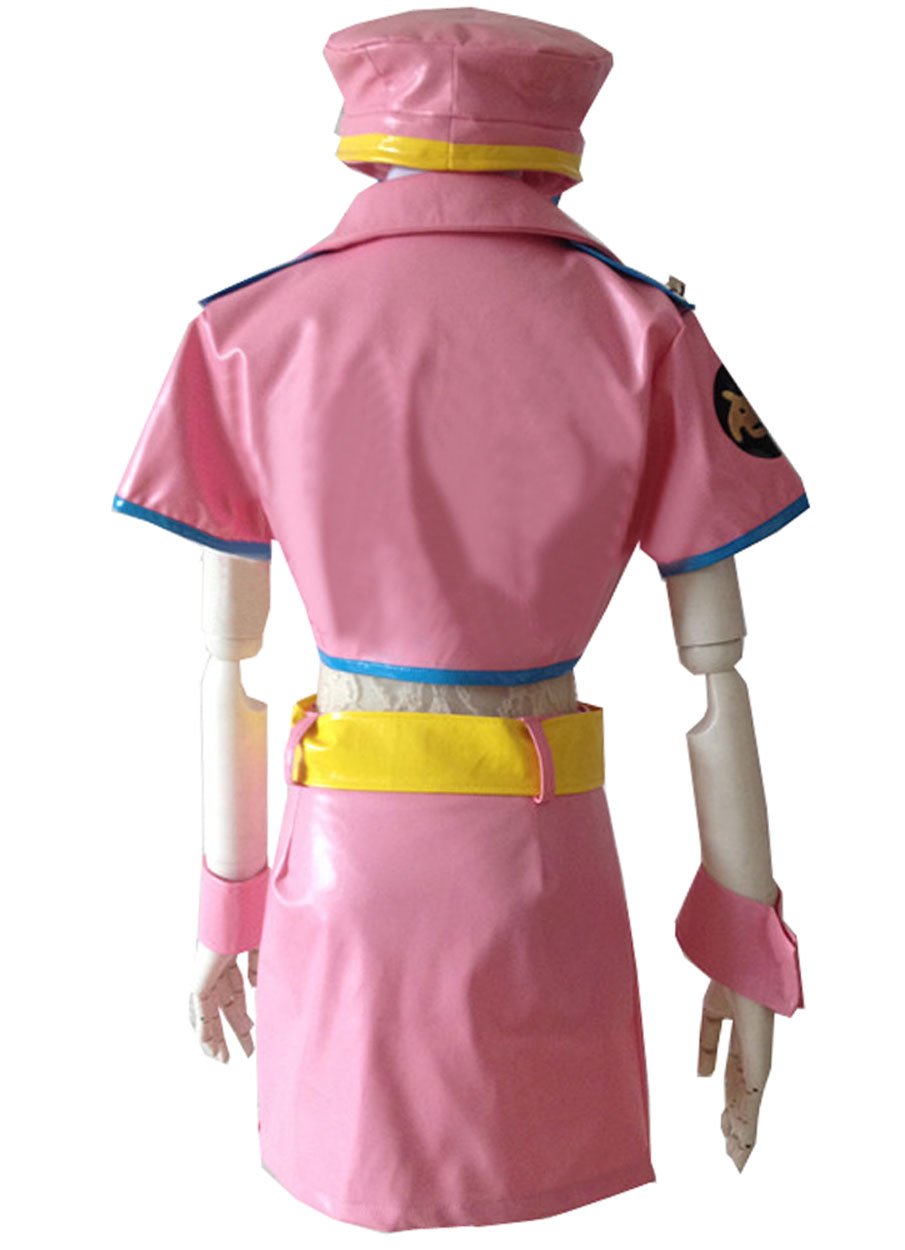 Anime Space Police Pink Pleather Dress Cosplay Costume - Uniform Outfit for Halloween, Comic Con & Themed Parties