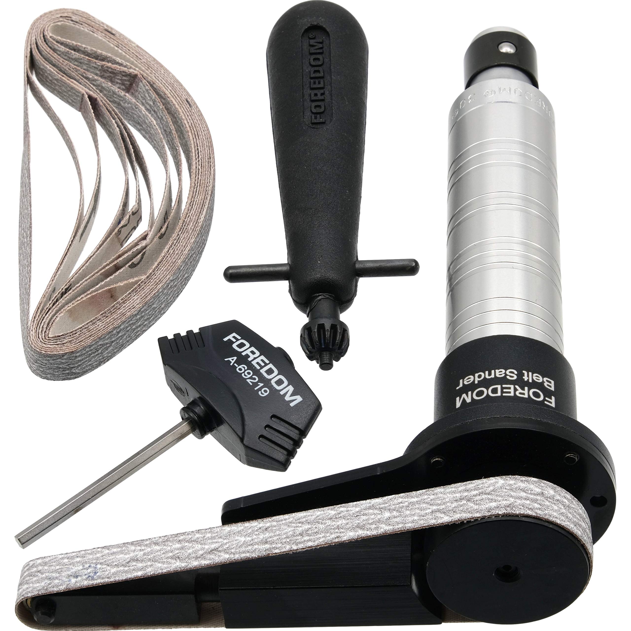 Foredom Belt Sander Kit with 180 Grit Belt, Hex Key & 3 Spare Belts (100/180/240 Grit) + H.30 Handpiece & HPCK-0 Chuck Key – Perfect for Woodworking, Metal Polishing & DIY Crafts
