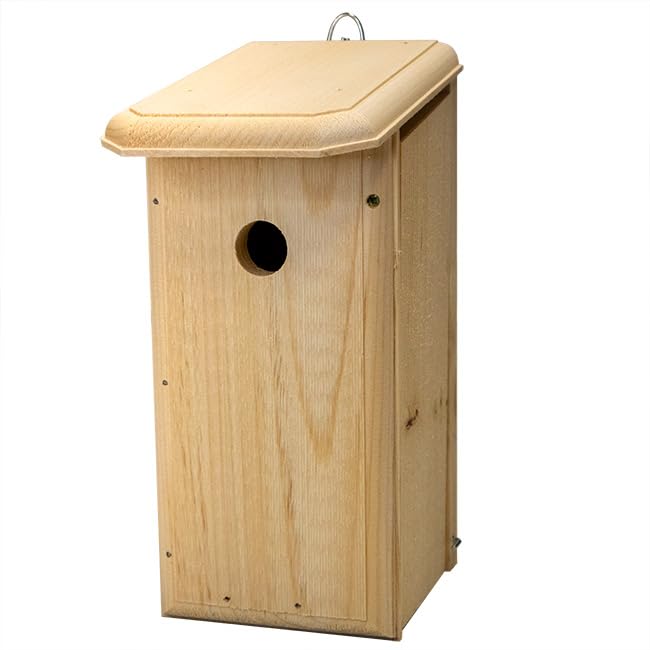 Chickadee Bird House - Natural Wooden Bird Habitat for Outdoor Garden, Backyard, and Wildlife - Perfect for Bird Watching and Nature Lovers