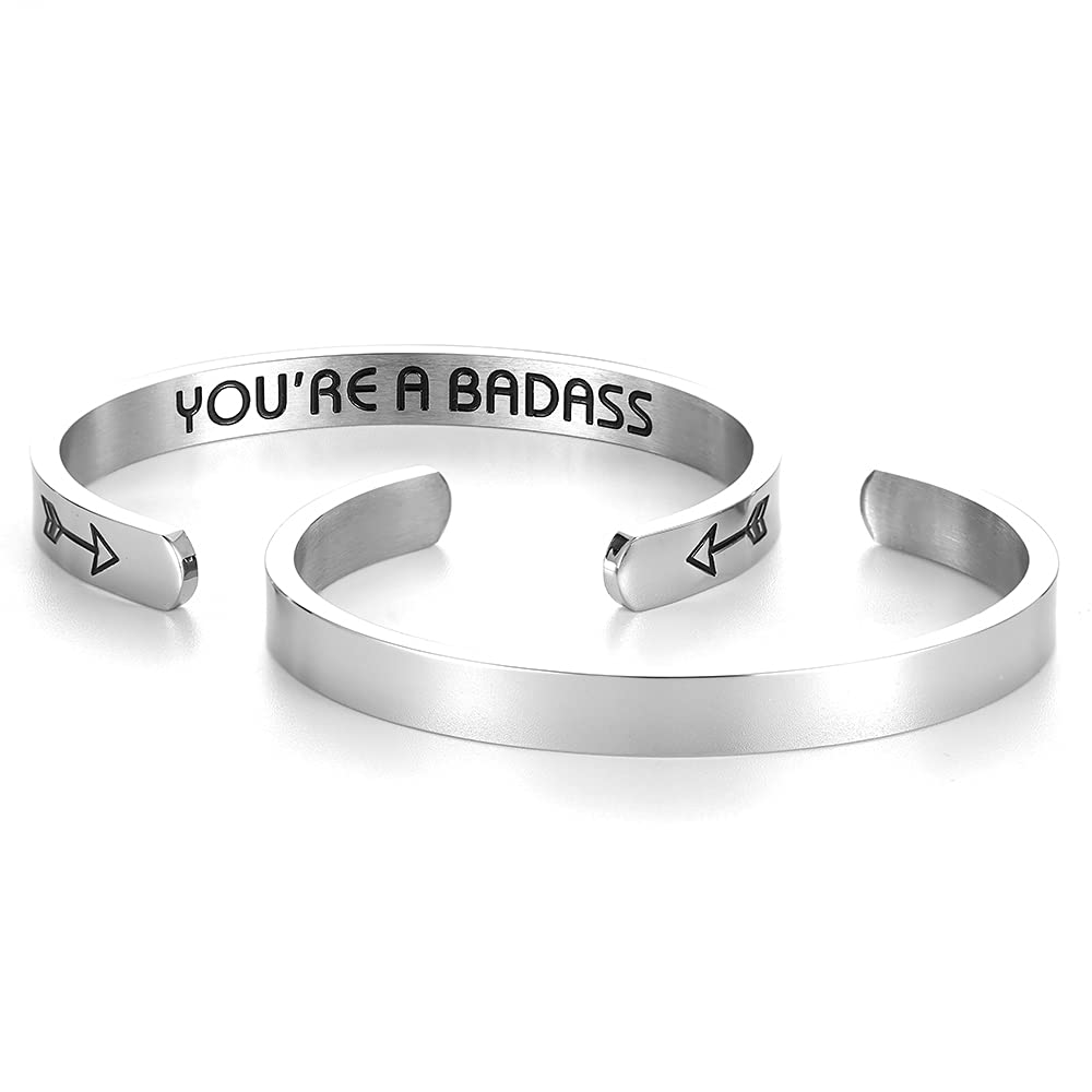 LEGENSTAR Inspirational Bracelets for Women - Personalized Engraved Quote Cuff Bracelet, Unique Birthday & Friendship Gifts for Her | Motivational Jewelry for Daily Wear, Special Occasions & Thoughtful Surprises