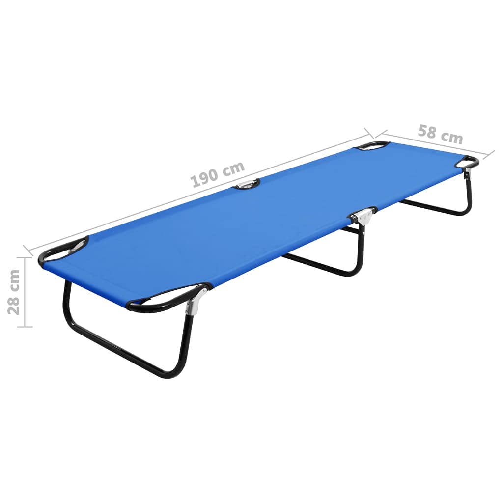 Foldable Travel Lounger - Portable Blue Steel Sun Lounger for Outdoor, Lawn, Courtyard & Beach | Perfect for Sunbathing, Camping & Poolside Relaxation