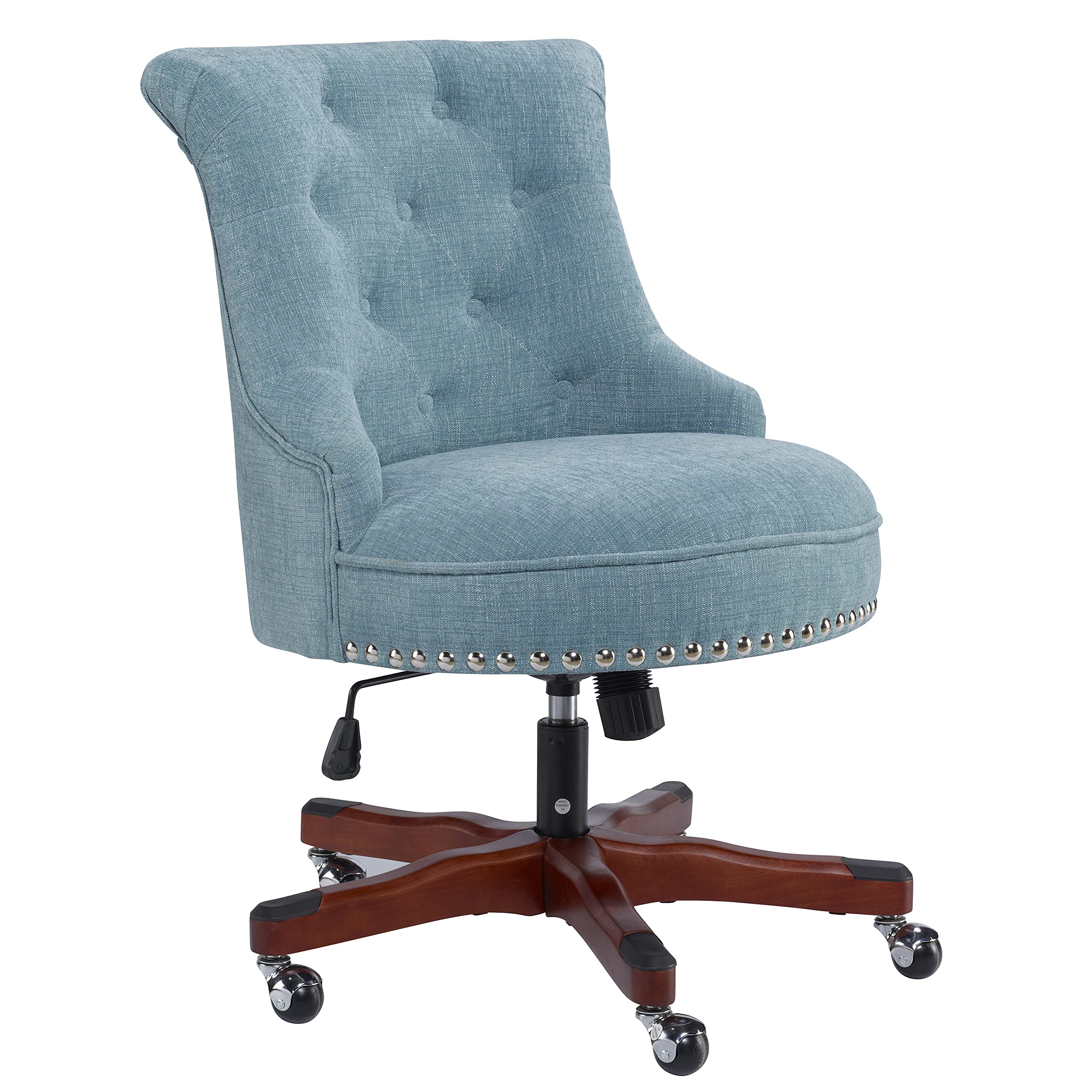 Linon Talia Aqua Office Chair - Ergonomic Mesh Back & Adjustable Height - Perfect for Home Office, Gaming & Workspace Comfort