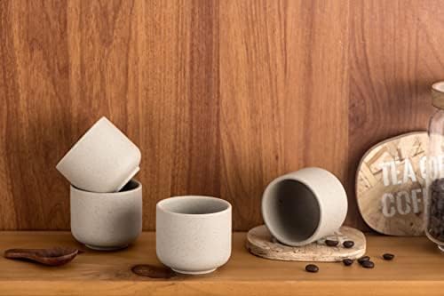 Premium 4-Piece Ceramic Kung Fu Tea Cup Set - 3.5oz Handle-Free Chinese & Japanese Style Teacups for Gongfu Tea Ceremony, Matcha, or Daily Tea Drinking