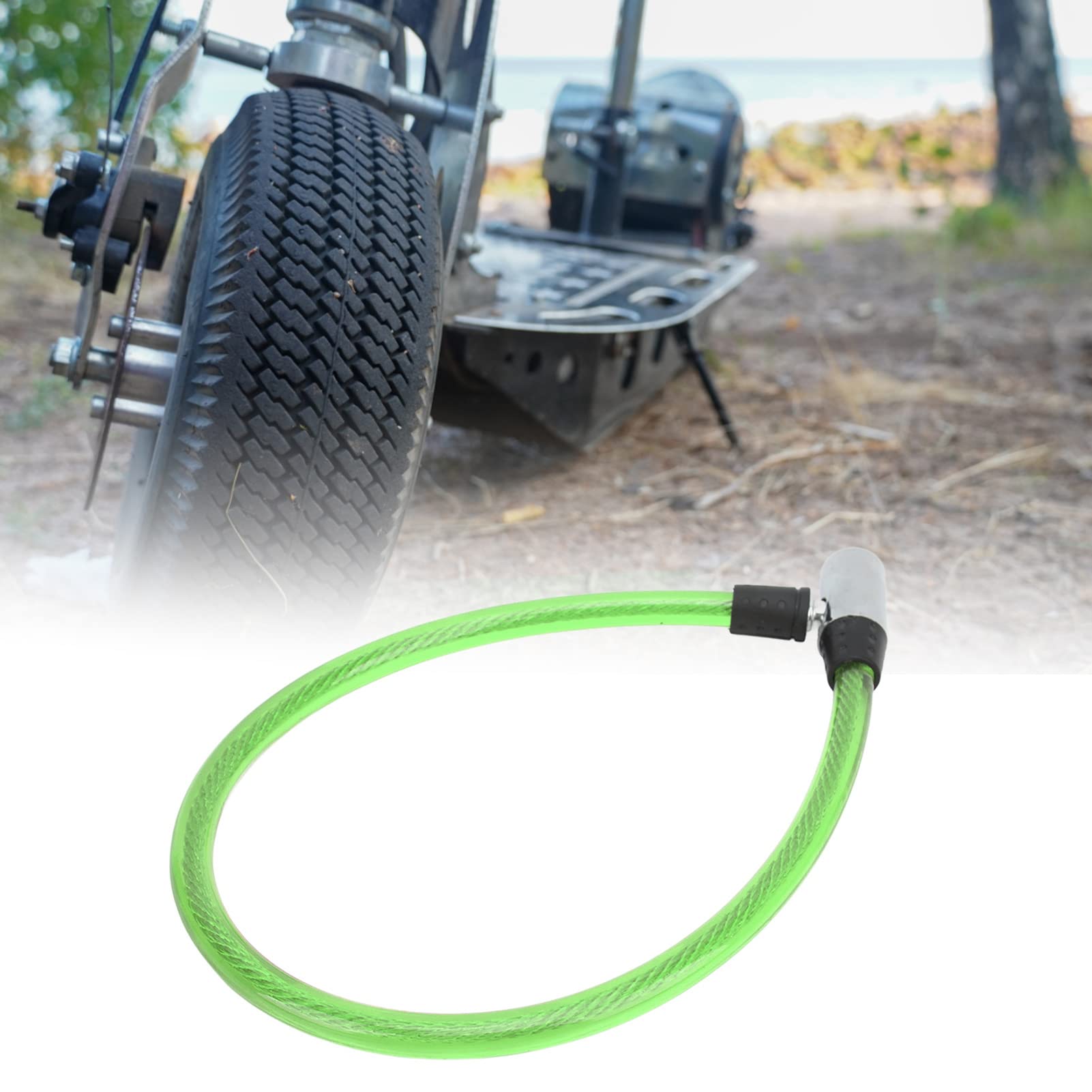 Steel Bike Lock Cable - Portable Bicycle & Motorcycle Lock for Outdoor Security (Green)