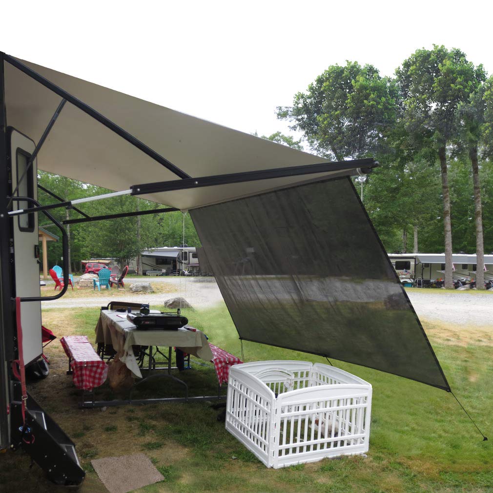 Leaveshade RV Awning Sun Shade Screen 10' x 19' 3'' - Premium Mesh Sunshade for 20' Awning | Blocks UV Rays & Reduces Glare | Perfect for Motorhome, Camping Trailer & Outdoor Patio | Durable Black Mesh with 3-Year Warranty