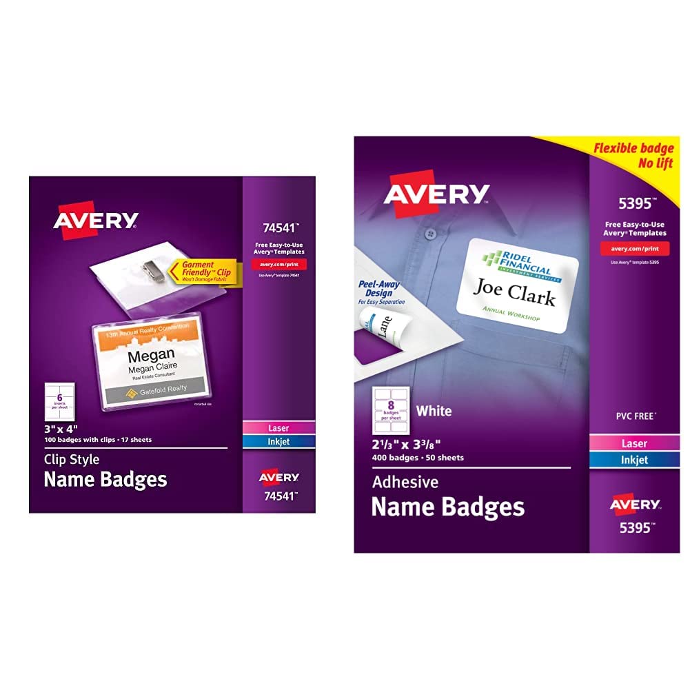 AVERY Clip Name Tags for Events & Conferences – 3