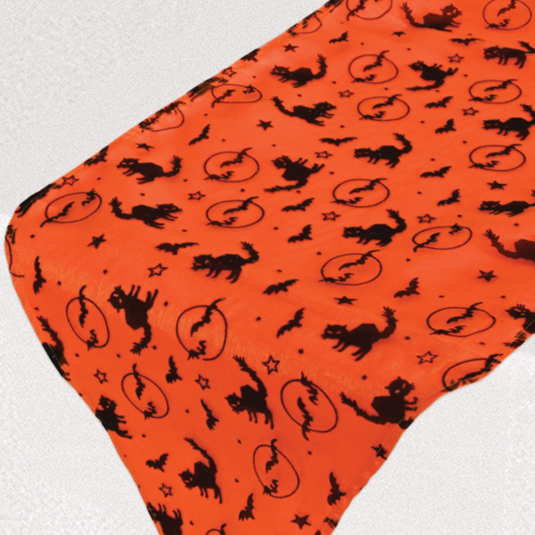 12 Pack Halloween Fabric Table Runner - Spooky Party Decor for Dining Table, Buffet, and Holiday Celebrations