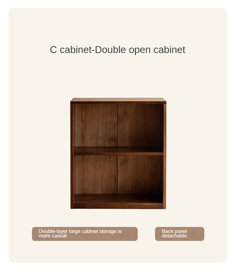 Solid Black Walnut & Ash Wood Bookcase Shelf - Rustic Floor Standing Bookshelf for Living Room, Home Office & Library Storage