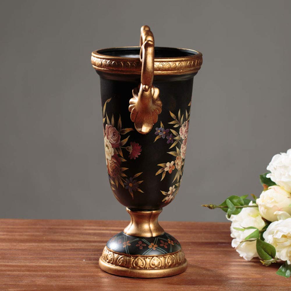 Hand-Painted Tall European-Style Ceramic Flower Vase - 34×26cm Large Decorative Vase for Wedding Gifts, Home & Office Decor - Perfect for Living Room Centerpieces, Dining Table, Bedroom & Hotel Decorations