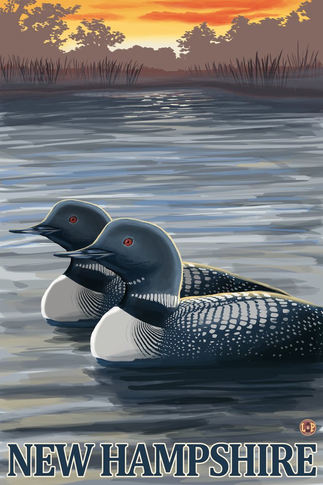 New Hampshire Common Loon Metal Wall Art - 24x36 Gallery Quality Aluminum Decor for Home & Office - Perfect for Living Room, Bedroom, or Cabin Decor