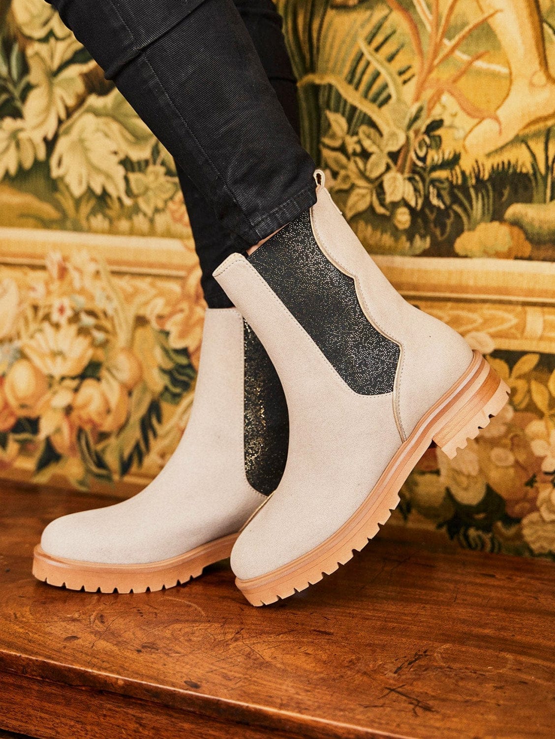 Eco-Friendly Vegan Suede Chelsea Boots for Women | Taupe Brown | Sustainable & Comfortable Ankle Boots for Casual Wear, Office & Fall Fashion