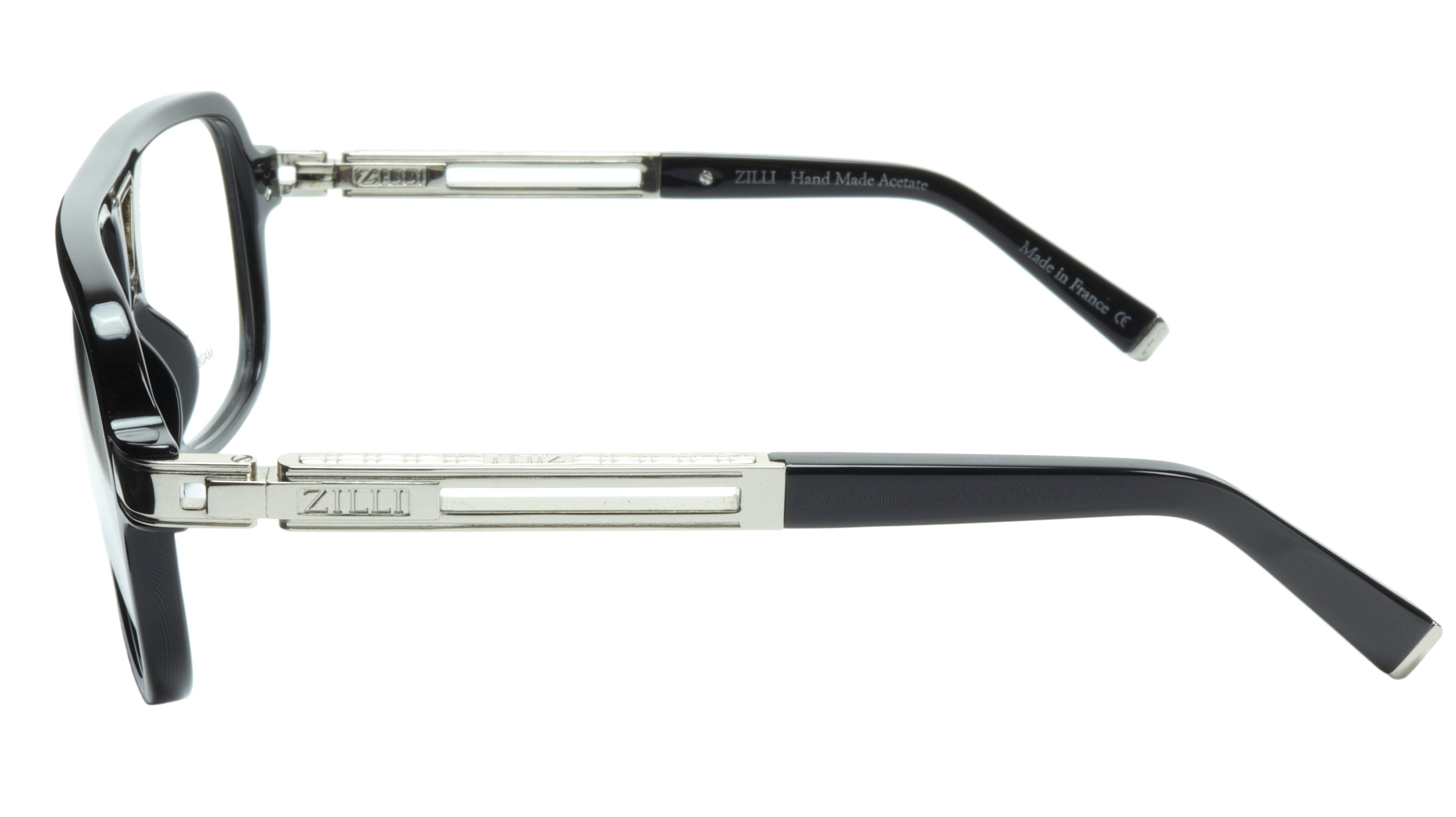 ZILLI Eyeglasses Frame - Premium Titanium Acetate Silver Frame - Made in France - Model ZI 60019 C02 - Perfect for Business, Reading & Fashion Accessories