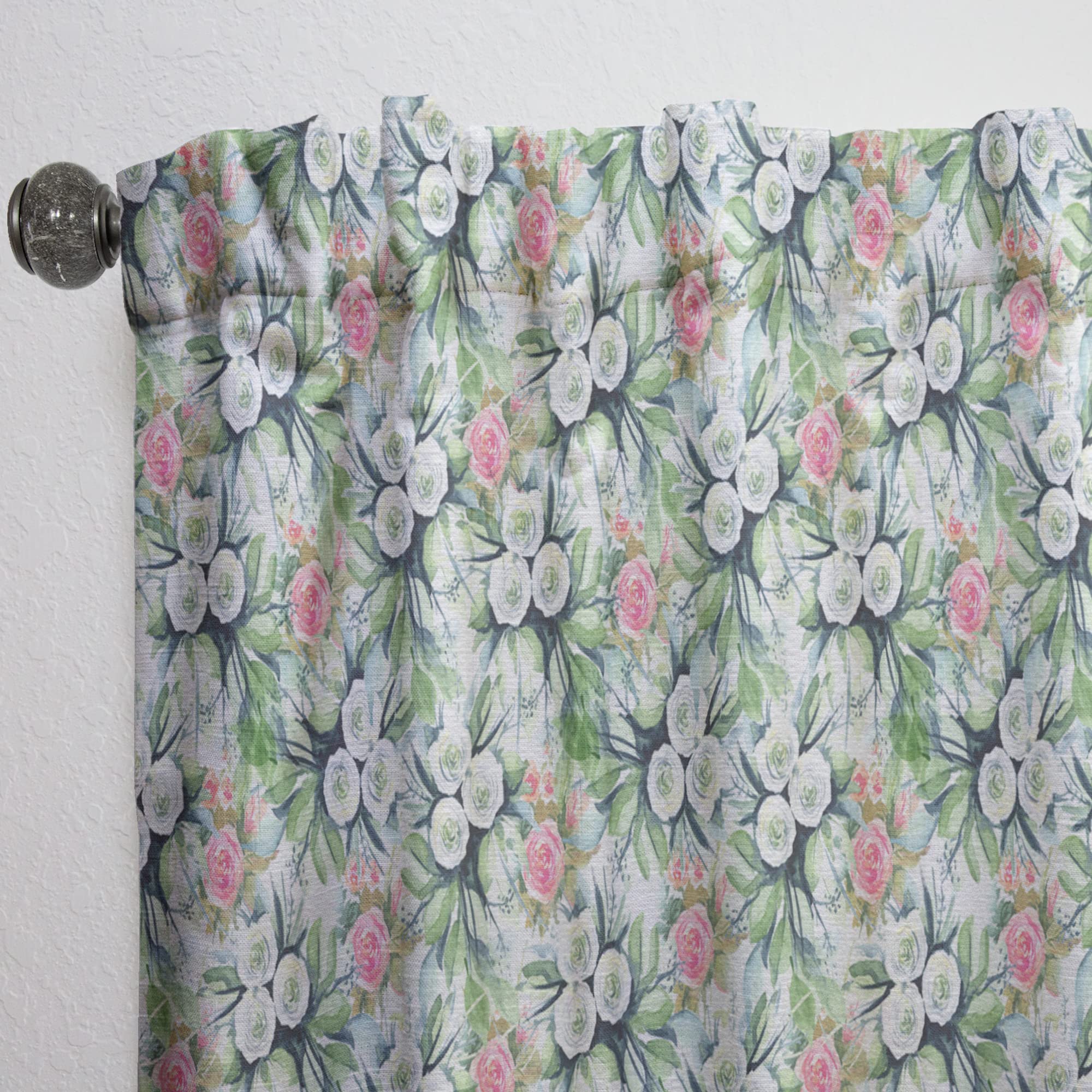 Blue Purple White Abstract Floral Pattern Thermal Insulated Curtains - Single Panel 52x120 - Elegant Window Treatments for Bedroom & Living Room - Perfect for Home Decor, Light Blocking & Energy Saving