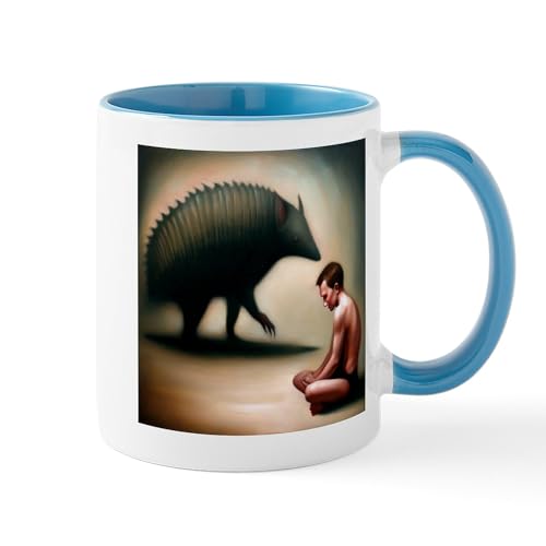 White/Blue Inside - Spirit Animal Armadillo 1 Mugs