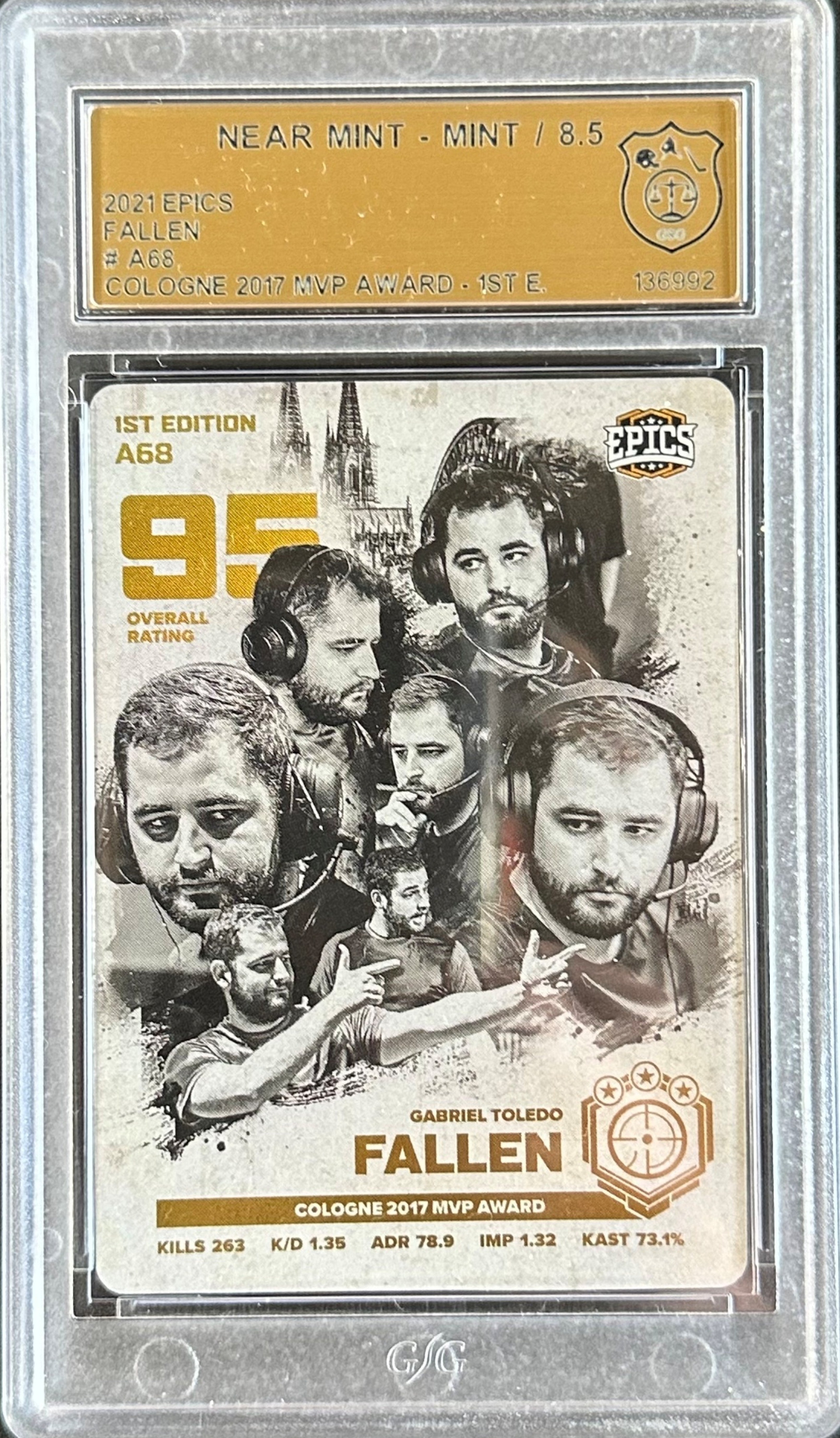 GSG 8.5 Fallen #A68 1st Edition 2021 Epics Cologne MVPs Trading Card - Rare Collectible for Card Game Enthusiasts & Sports Memorabilia Fans
