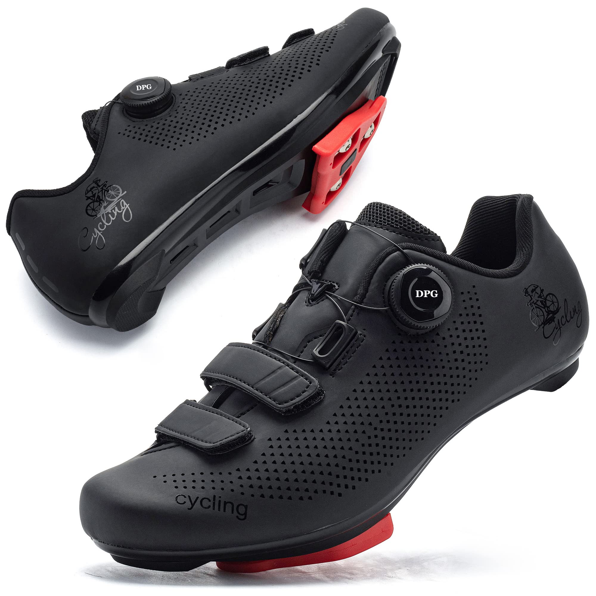DBPUBG Men's & Women's Road Cycling Shoes - Peloton Compatible Bike Shoes for Indoor & Outdoor Riding - Perfect for Spinning, Commuting & Training