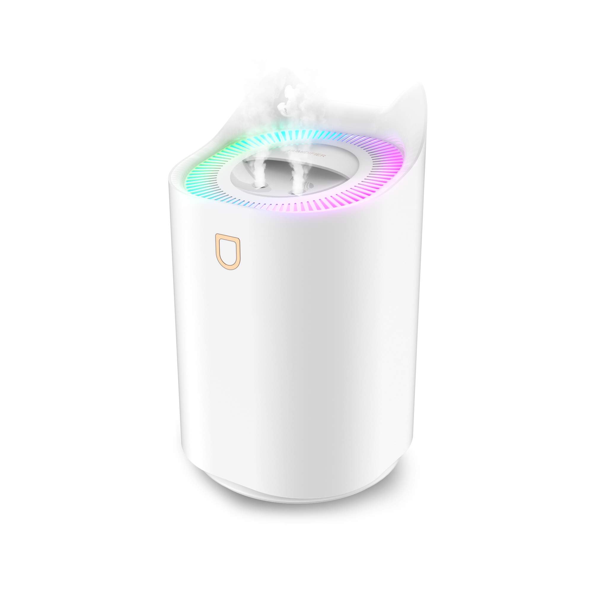3L Cool Mist Humidifier with Essential Oil Diffuser - Ultrasonic Quiet Humidifier for Bedroom, Nursery, Office & Plants - 50H Runtime, Adjustable Dual Mist, Color Changing LED, Easy Clean (White) - Perfect for Dry Air Relief & Aromatherapy