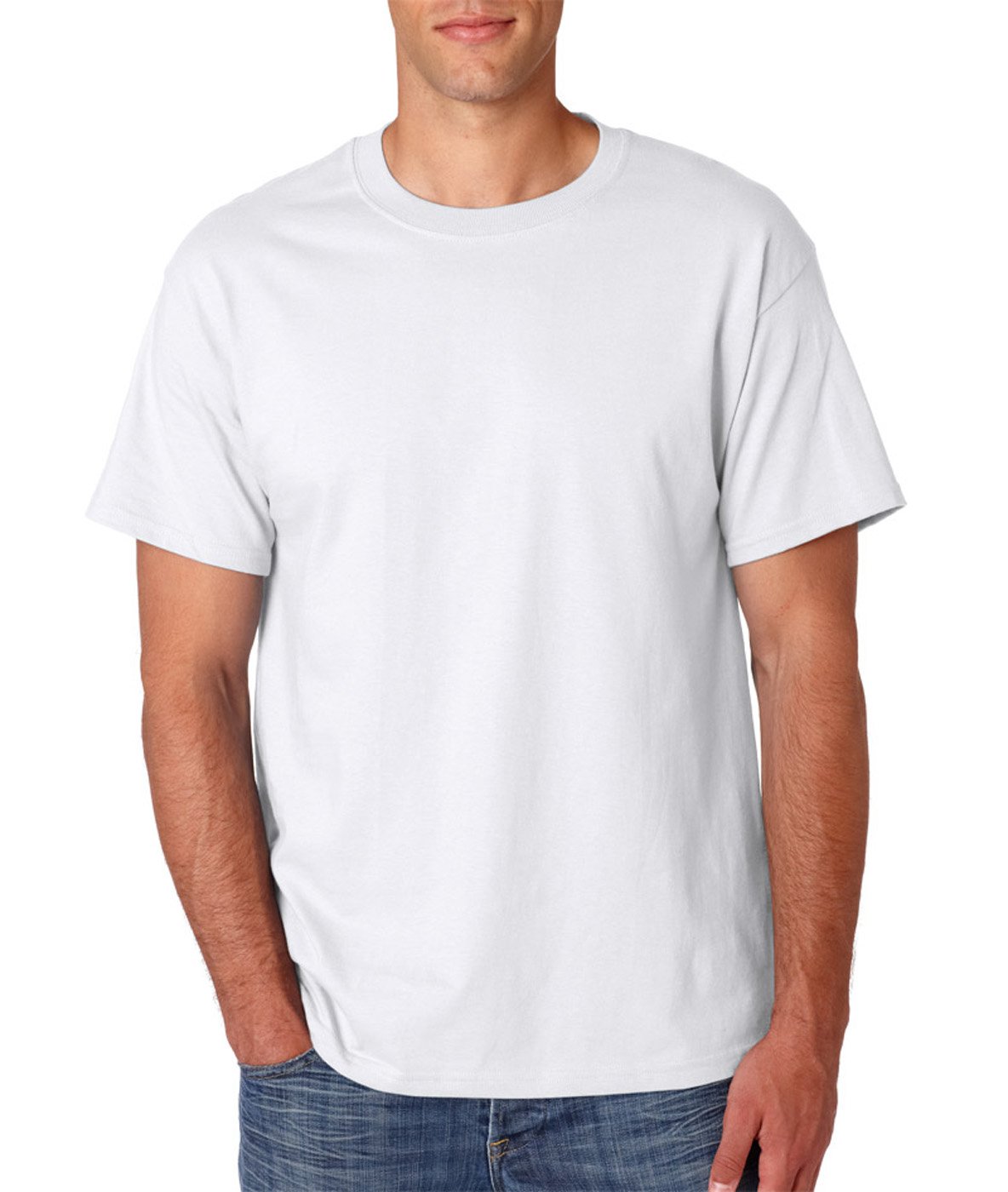Hanes Men's Lay Flat Collar Tall Beefy T-Shirt - Comfortable Cotton Crew Neck Tee for Big & Tall - White, Large Tall - Perfect for Casual Wear, Work & Everyday Outfits