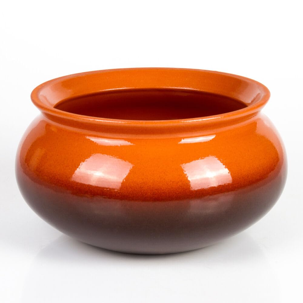 Handmade Red Clay Tureen with Lid - 2.6-Qt Traditional Stoneware Dutch Oven for Baking, Cooking & Serving - Perfect for Soups, Stews & Casseroles - Durable Earthenware Stockpot for Home & Restaurant Use
