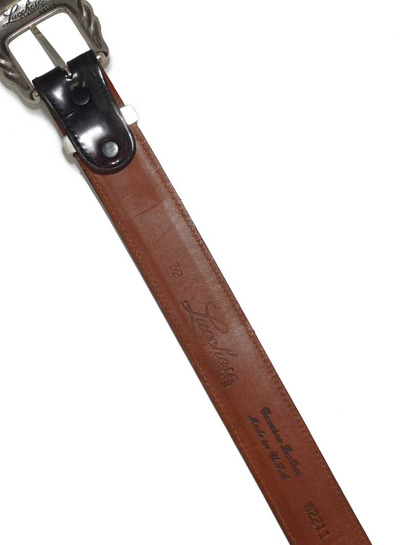 Lucchese W2211 Classic Western Belt - Genuine USA Made Goat Skin Leather - Black Cherry Color - Perfect for Cowboy Boots, Rodeo Events & Western Fashion