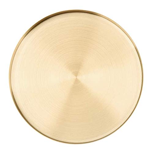 Stainless Steel Round Tray for Jewelry Storage - Gold Body Wash & Beauty Tools Organizer - Perfect for Bathroom Countertop, Vanity, and Makeup Display