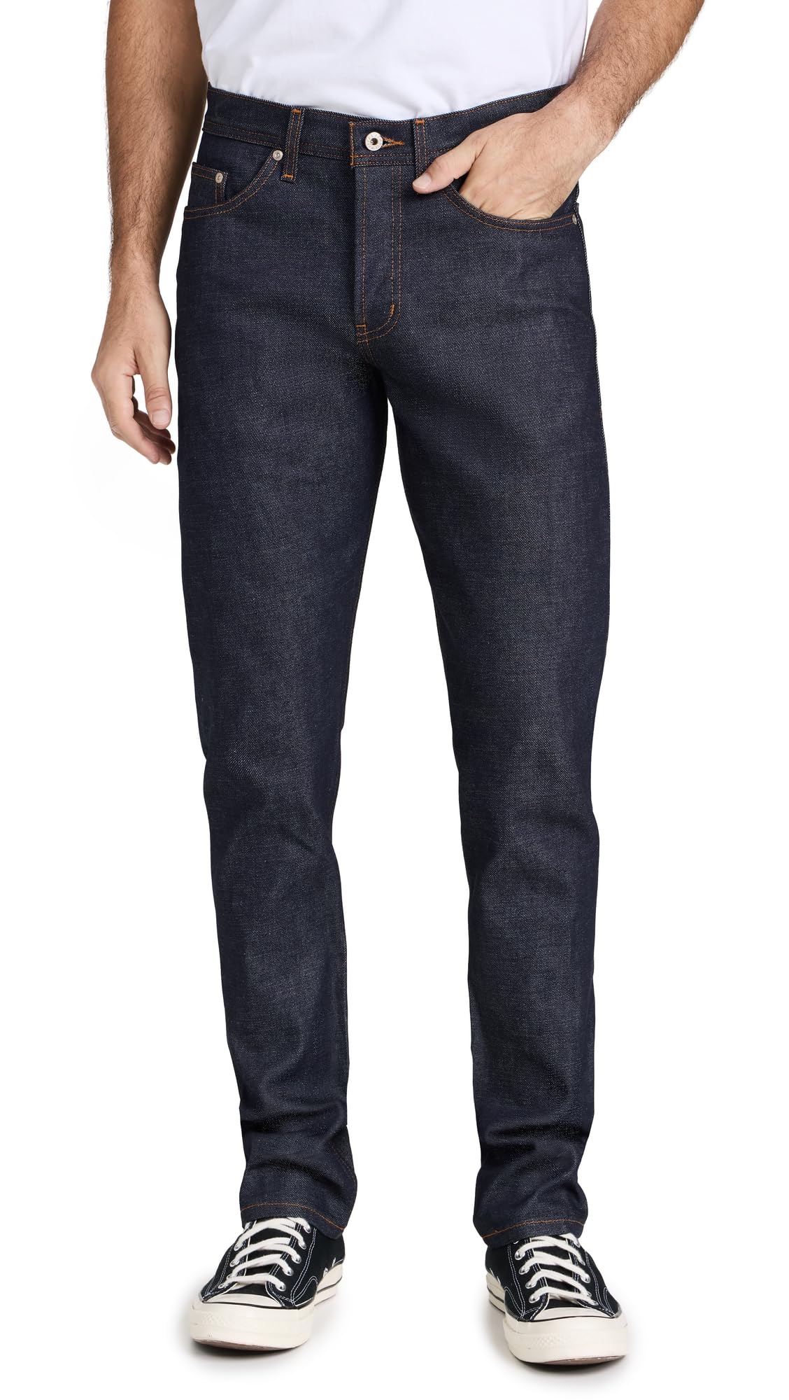 Naked & Famous Denim Men's Weird Guy Low-Rise Selvedge Jeans in Dirty Fade - Premium Raw Denim for Casual Wear & Street Style