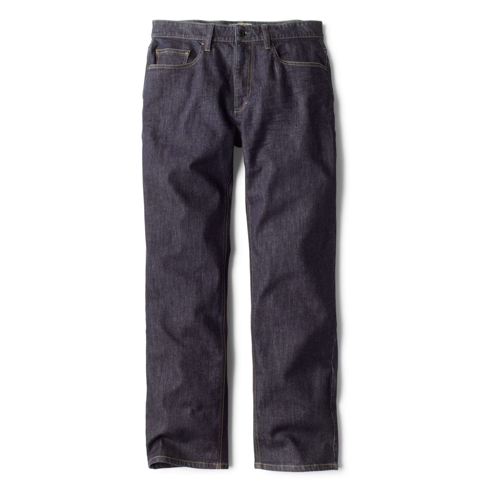 Orvis Montana Morning Men's Denim Blue Jeans - Active Fit Mid-Stretch Straight Leg Jeans with Clean Stitching | Comfortable Casual Wear for Outdoor Activities & Everyday Use