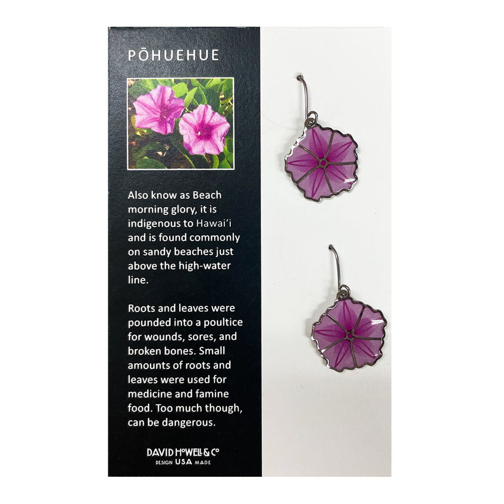 Pōhuehue Flower Earrings for Women - Hawaiian Style Handmade Jewelry - Perfect for Beach Vacations, Luau Parties & Summer Outfits