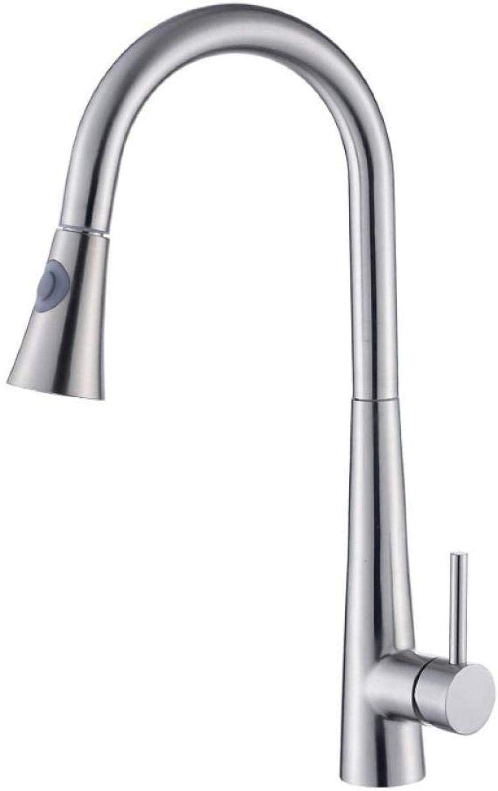 304 Stainless Steel Pull-Out Kitchen Faucet - Hot & Cold Water Mixer Tap with Rotatable Spout for Sink - Durable Bathroom & Kitchen Faucet for Modern Home Use