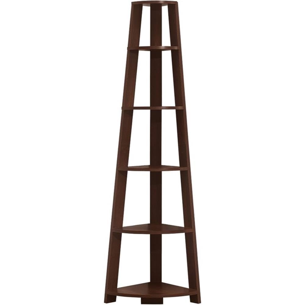 Home Square 2-Piece Cherry Wood Corner Shelf Set - Stylish Display for Books, Plants & Decor | Perfect for Living Room, Bedroom or Office
