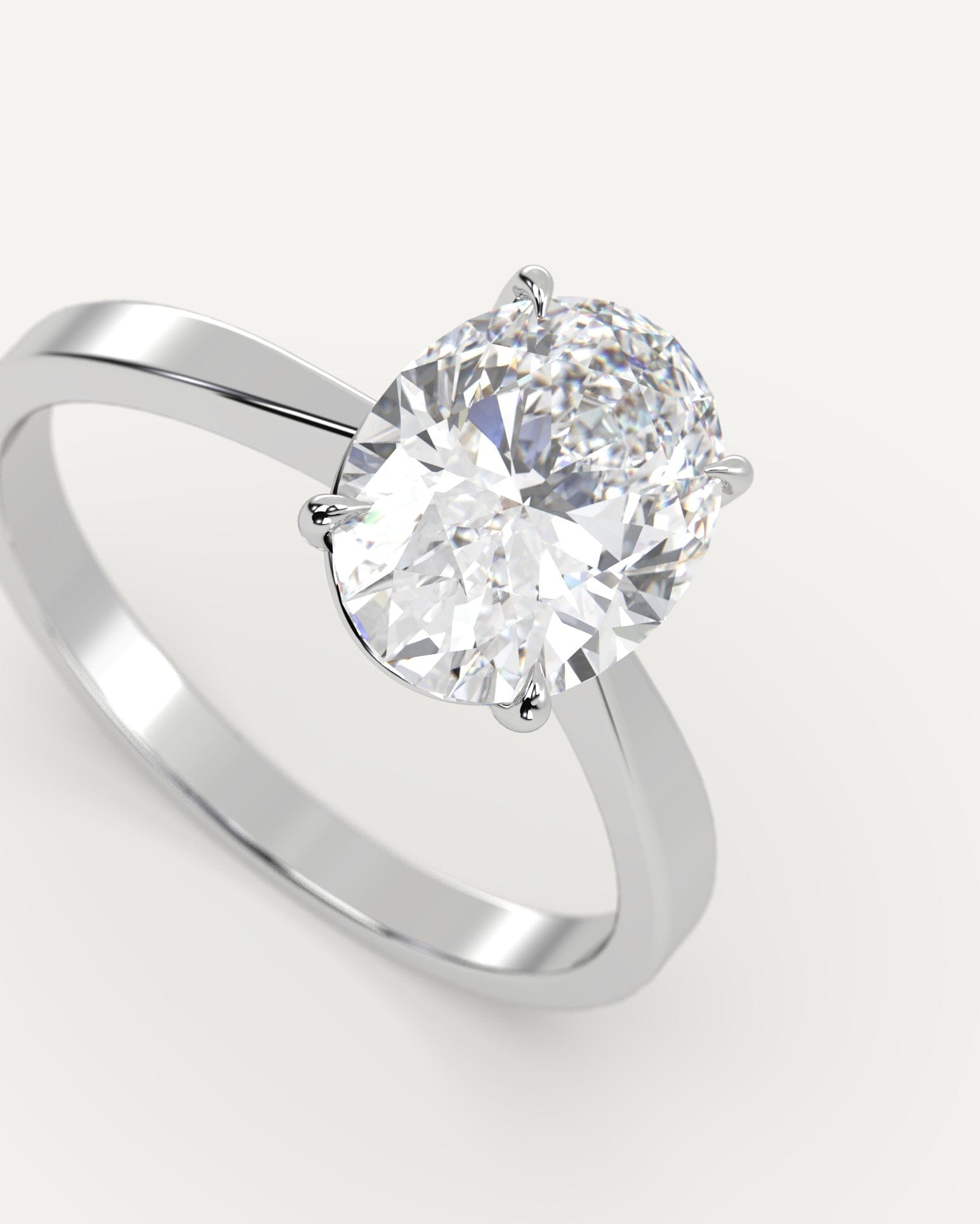 2 Carat Oval Cut Diamond Ring for Women - 14K White Gold Engagement & Wedding Band - Perfect for Proposals, Anniversaries & Special Occasions