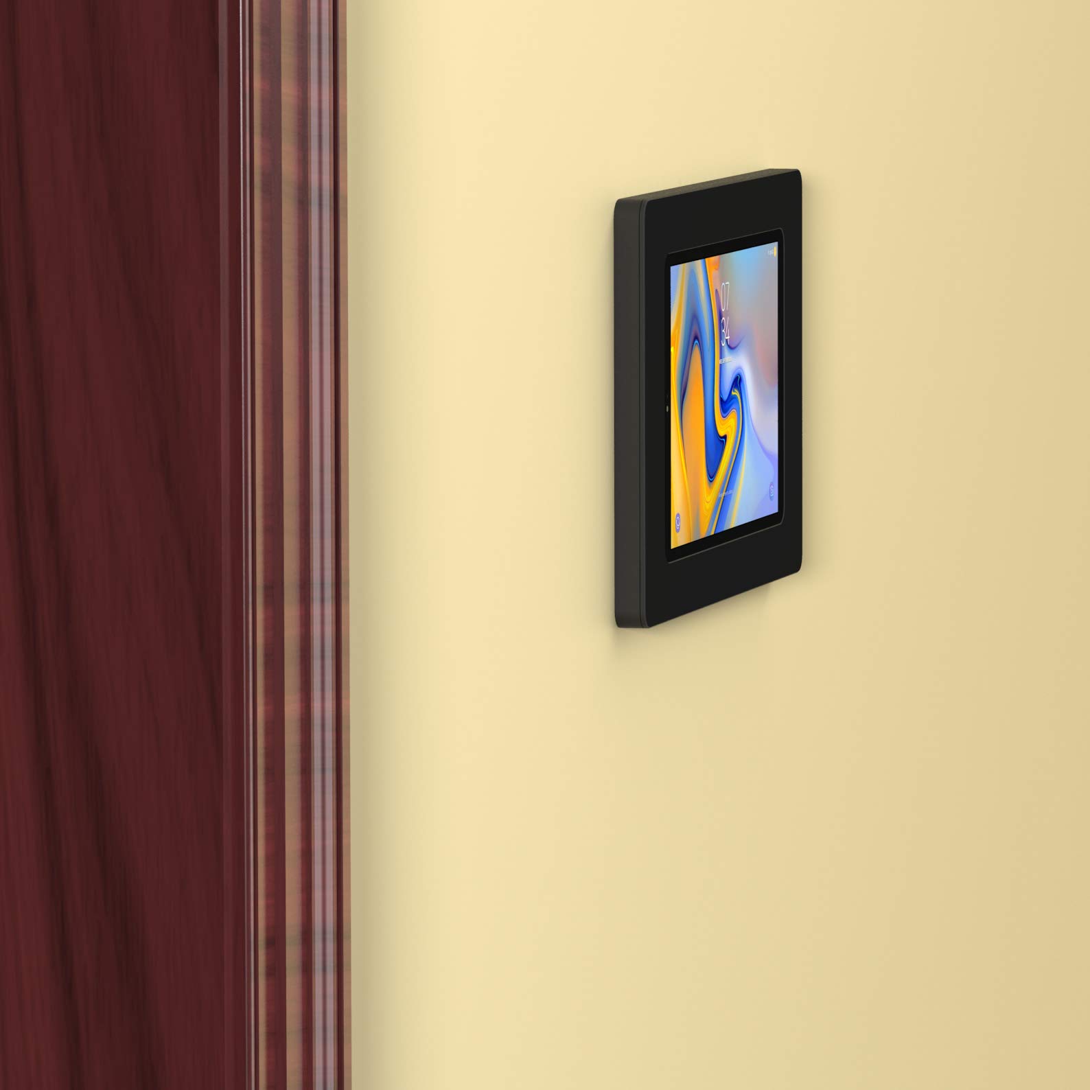VidaMount Black On-Wall Tablet Holder - Secure Mount for Samsung Galaxy Tab A 10.5 (2018) - Perfect for Kitchen, Bedroom & Office Use