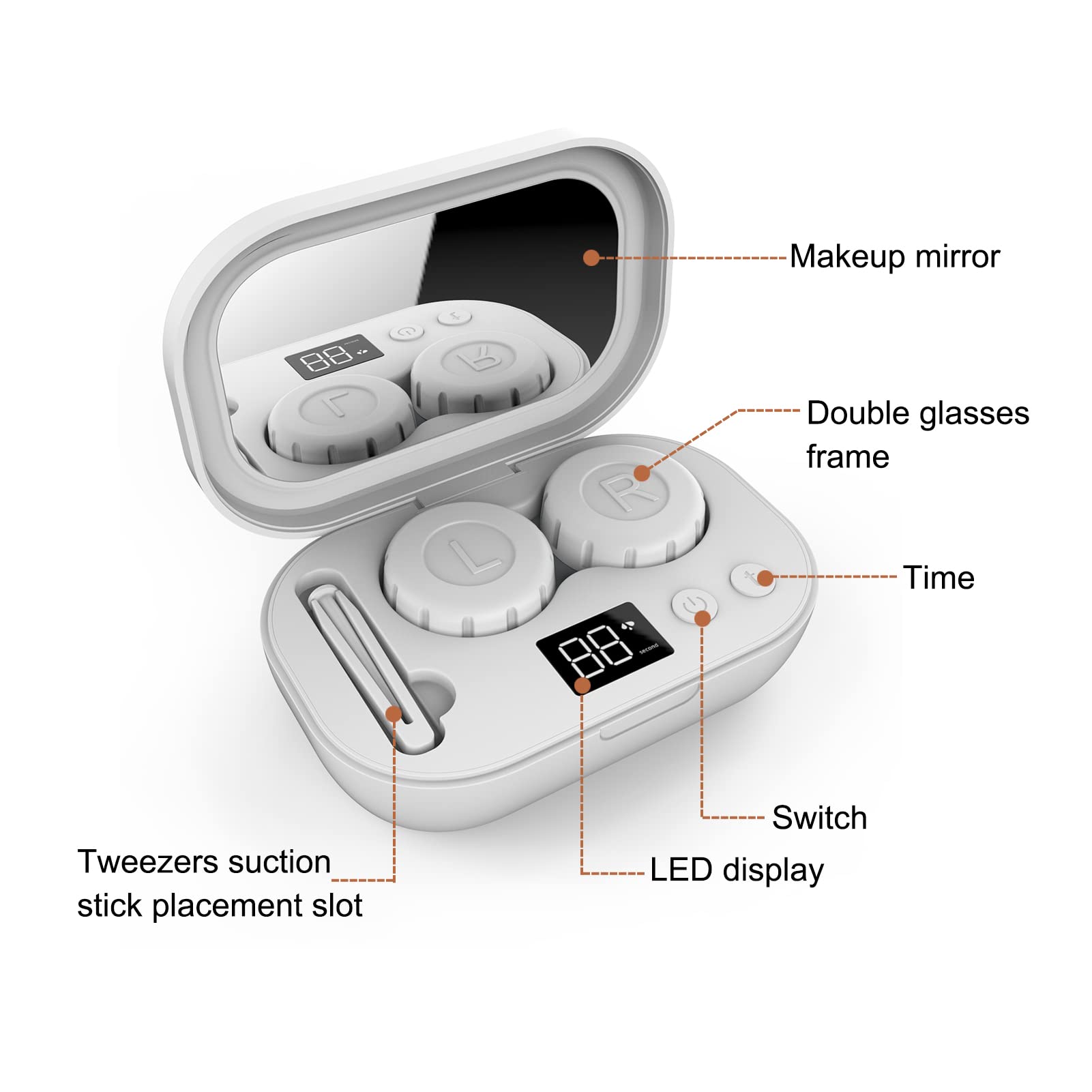 Ultrasonic Contact Lens Cleaner & Sterilizer - Fast Deep Cleaning for Protein Removal | Perfect for Daily Lens Care & Travel Use