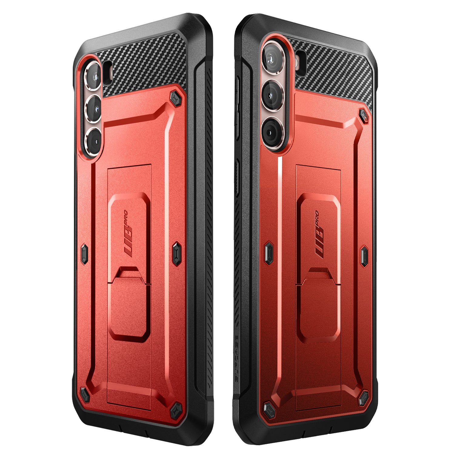 Samsung Galaxy S23 Plus Unicorn Beetle PRO Rugged Case - Heavy Duty Shockproof Cover with Built-in Screen Protector, Metallic Red - Perfect for Outdoor Adventures & Extreme Sports Protection