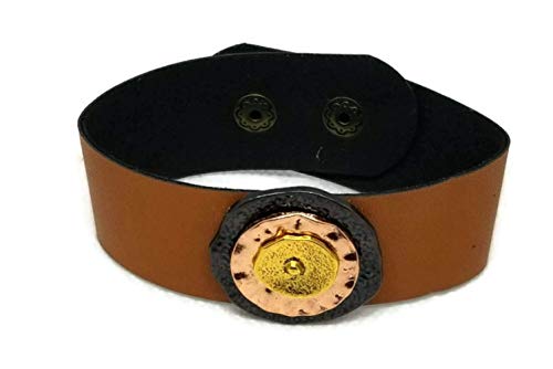 Light brown small cuff w/mix metal design