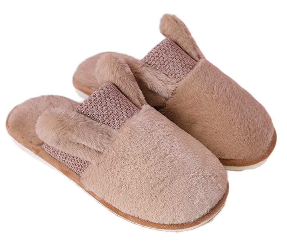 Women's Cute Bunny Rabbit Plush Slippers - Fleece-Lined Winter House Shoes for Warm Indoor & Bedroom Use - Perfect Cozy Gift for Her