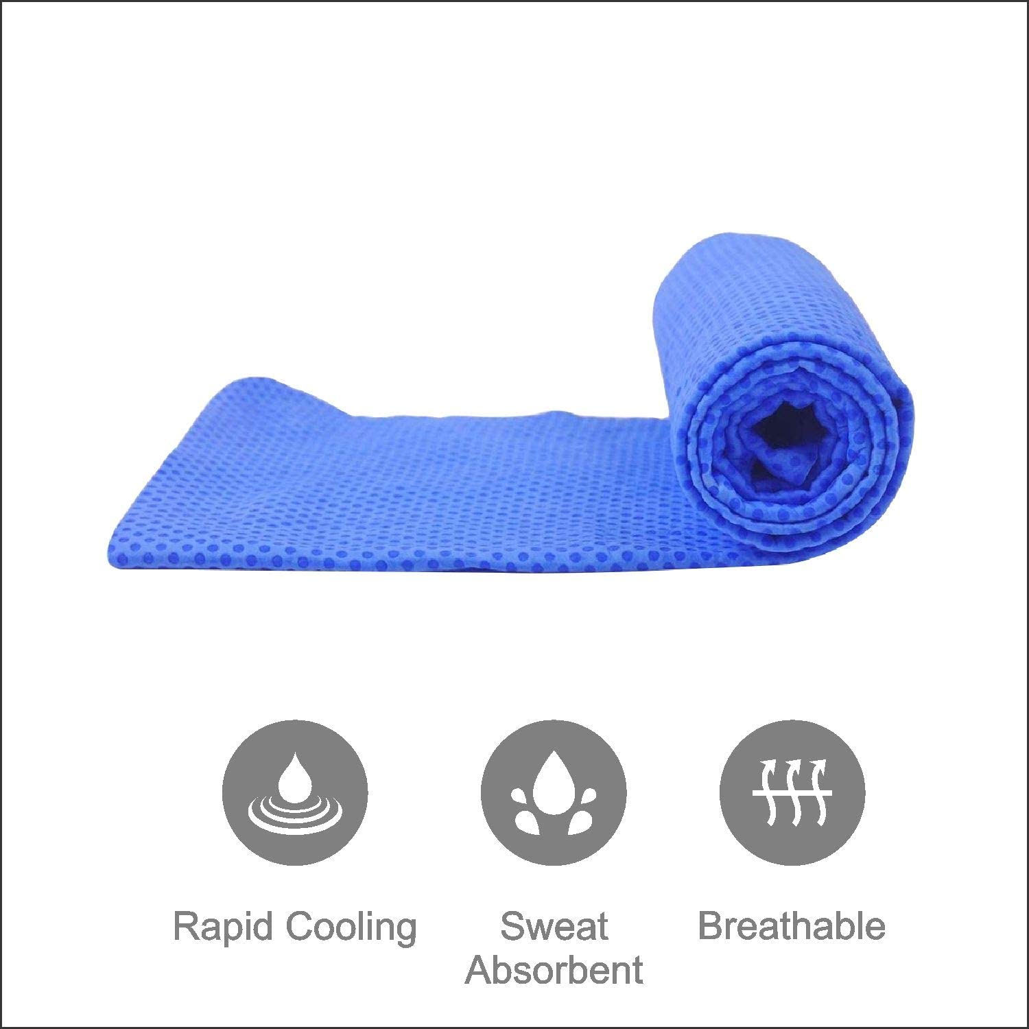 GROB Cooling Towel (Pack of 2) - Premium Sweat Absorbent & Anti-Microbial Sports Towel for Fitness, Workout, Yoga, Gym, Cycling & Running | Stay Cool During Outdoor Activities, Sports & Hot Weather