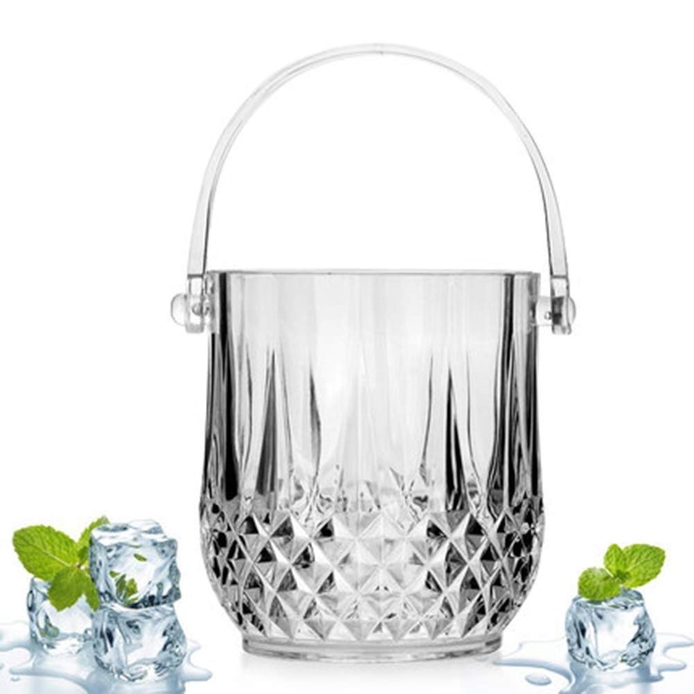 GPPZM Clear Acrylic Ice Bucket - 1.3 Liter Capacity Holds 2 Wine or Champagne Bottles - Perfect for Parties, Weddings & Home Entertaining