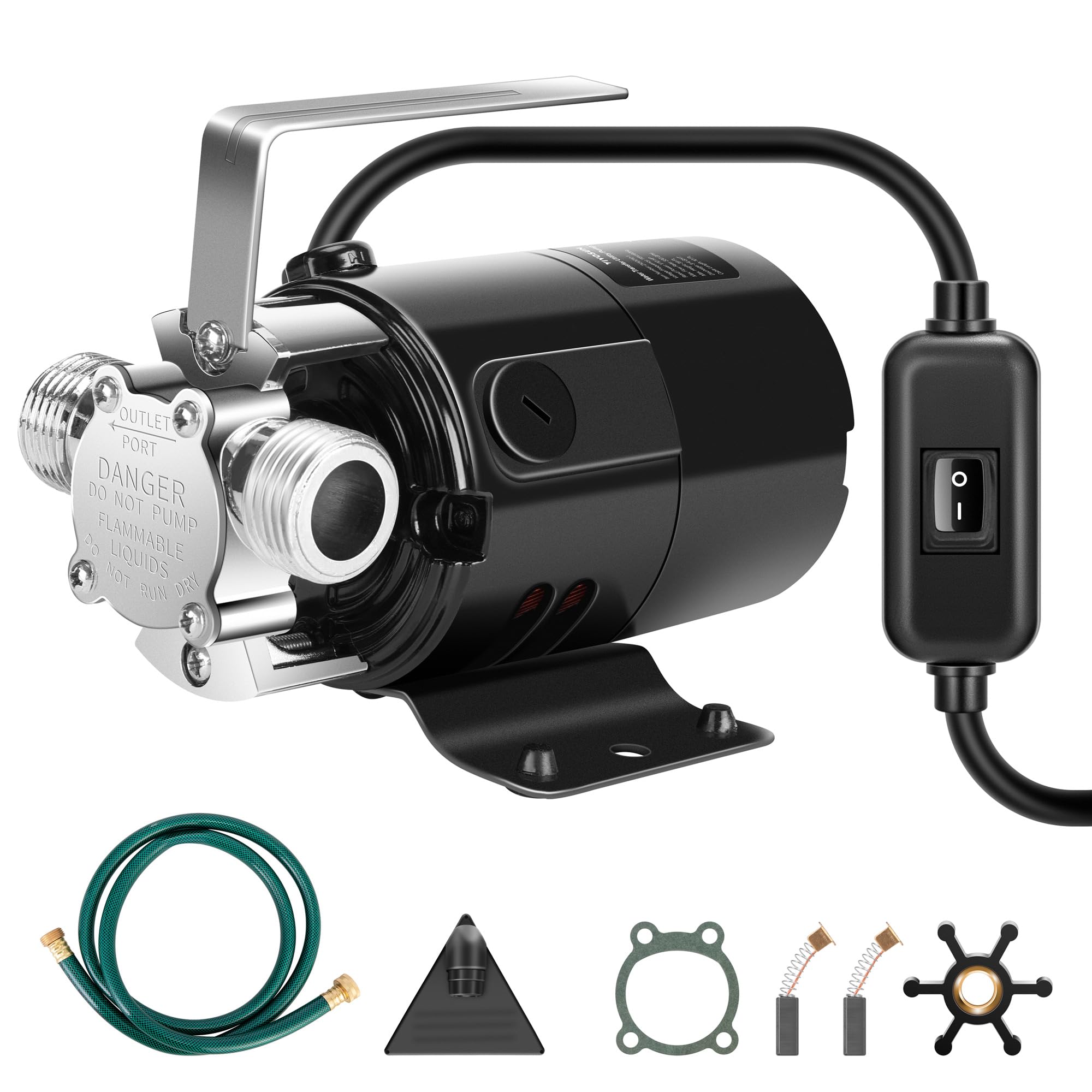 VIVOSUN 115V 330 GPH Portable Electric Water Transfer Pump with ON/OFF Switch & Hose Kit - 1/10HP Utility Pump for Garden, Hot Tub, Pool, Pond, Aquarium, Flooded Basement - Perfect for Water Removal, Irrigation & Emergency Drainage