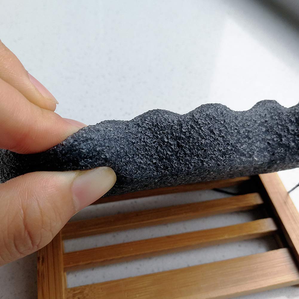 Konjac Sponge Set of 4 - Natural Bamboo Charcoal Facial & Body Exfoliator for Deep Cleansing - Gentle Skin Scrubber for Men & Women - Perfect for Daily Face Wash & Body Care Routine (4 Pack)