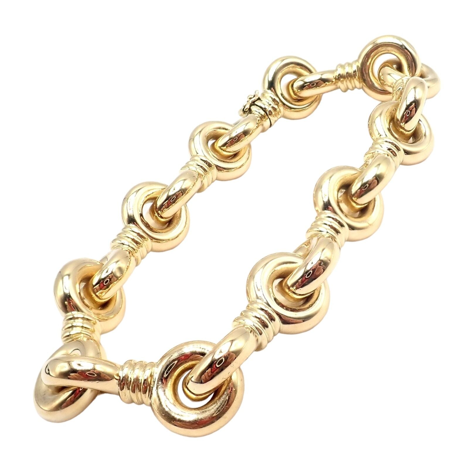Vintage Chunky 18k Yellow Gold Bracelet - 8 Inch, 37 Grams | Luxury Estate Jewelry for Women | Perfect for Weddings, Parties & Special Occasions