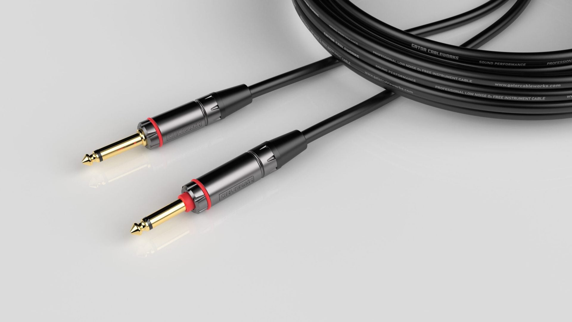 Gator CableWorks 20ft Straight to Straight Quiet Instrument Cable - GCWH INS 20QT - Premium Noise-Free Guitar & Bass Cable for Live Performances & Studio Recording