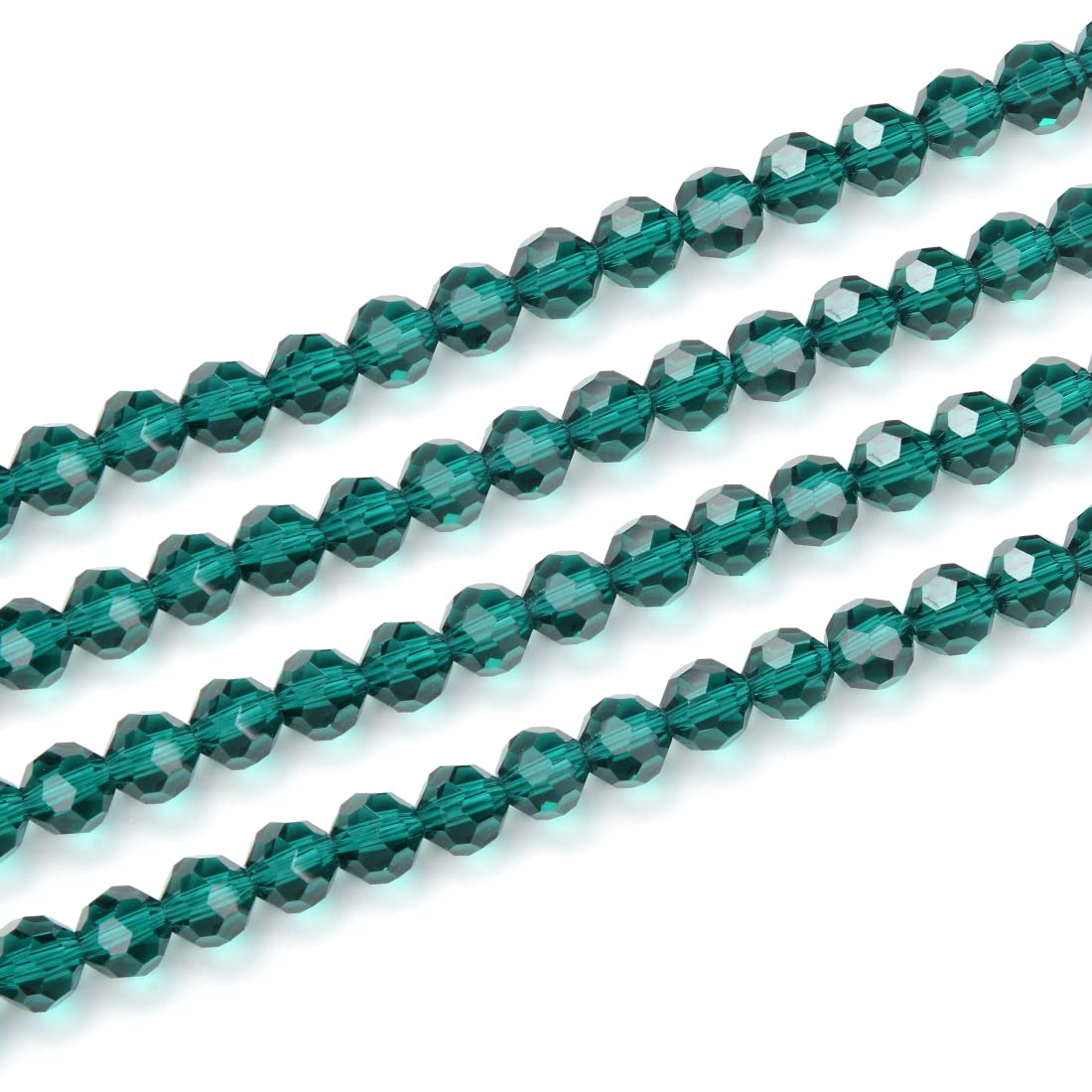 5 Strands Czech 8mm Faceted Round Crystal Glass Loose Beads Spacers Bulk - 330-340pcs Emerald Green Beads for DIY Jewelry Making, Bracelets, Necklaces & Craft Projects (CC2R824)