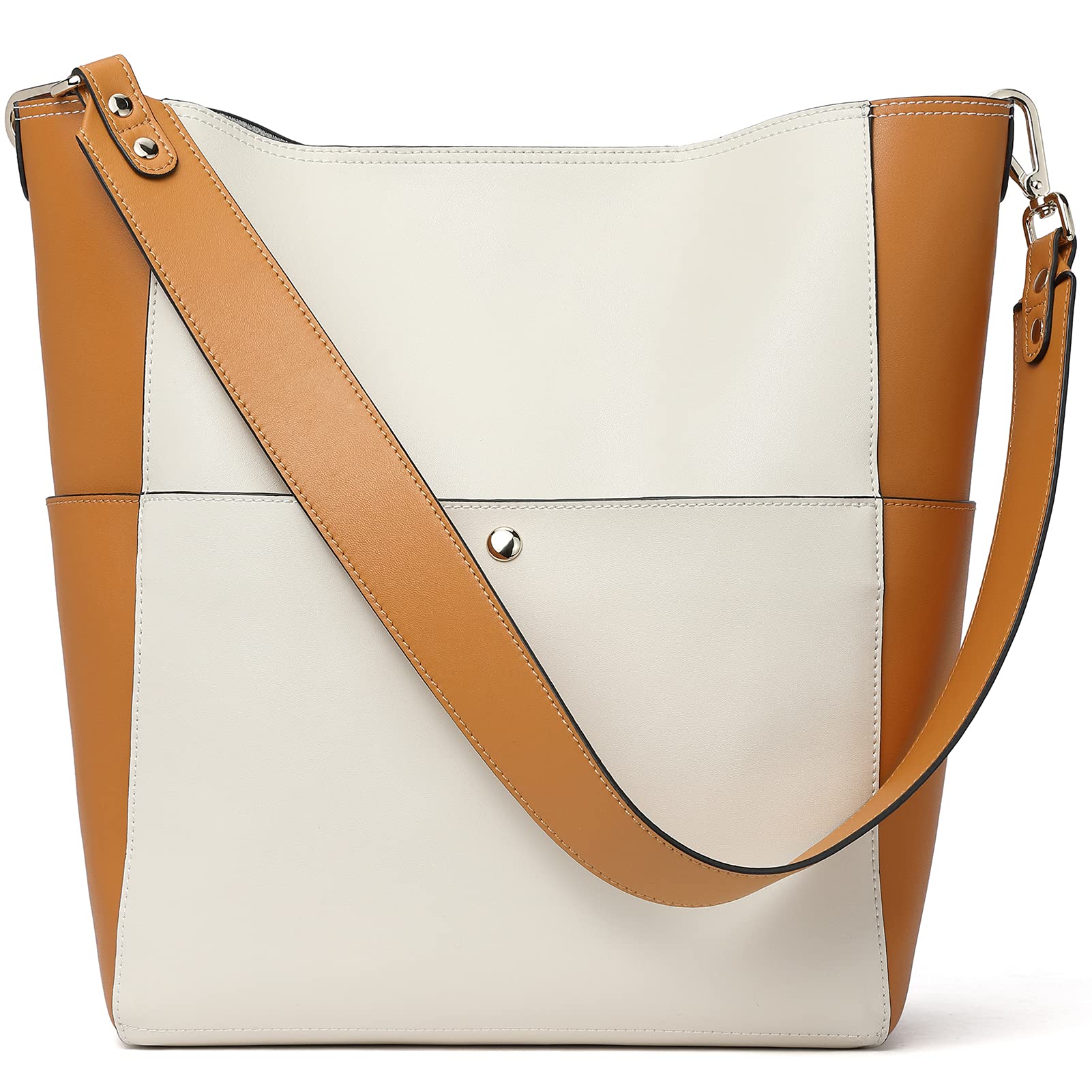 BOSTANTEN Women's Genuine Leather Handbags - Stylish Designer Tote & Bucket Purse for Work, Travel & Everyday Use
