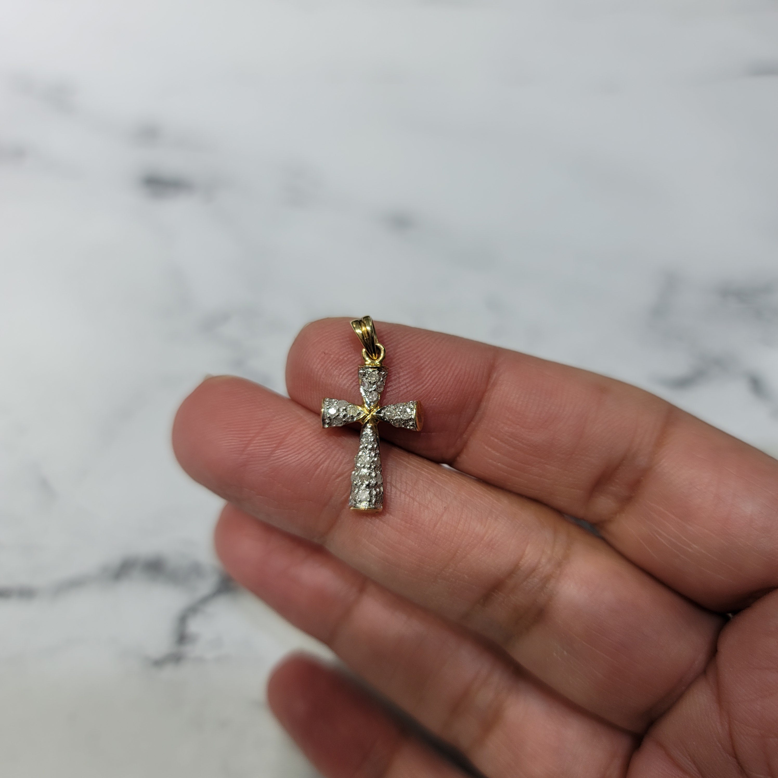 Pave Diamond Cross Necklace - 14K Gold or Sterling Silver Religious Jewelry for Women | Perfect for Church, Weddings & Everyday Elegance