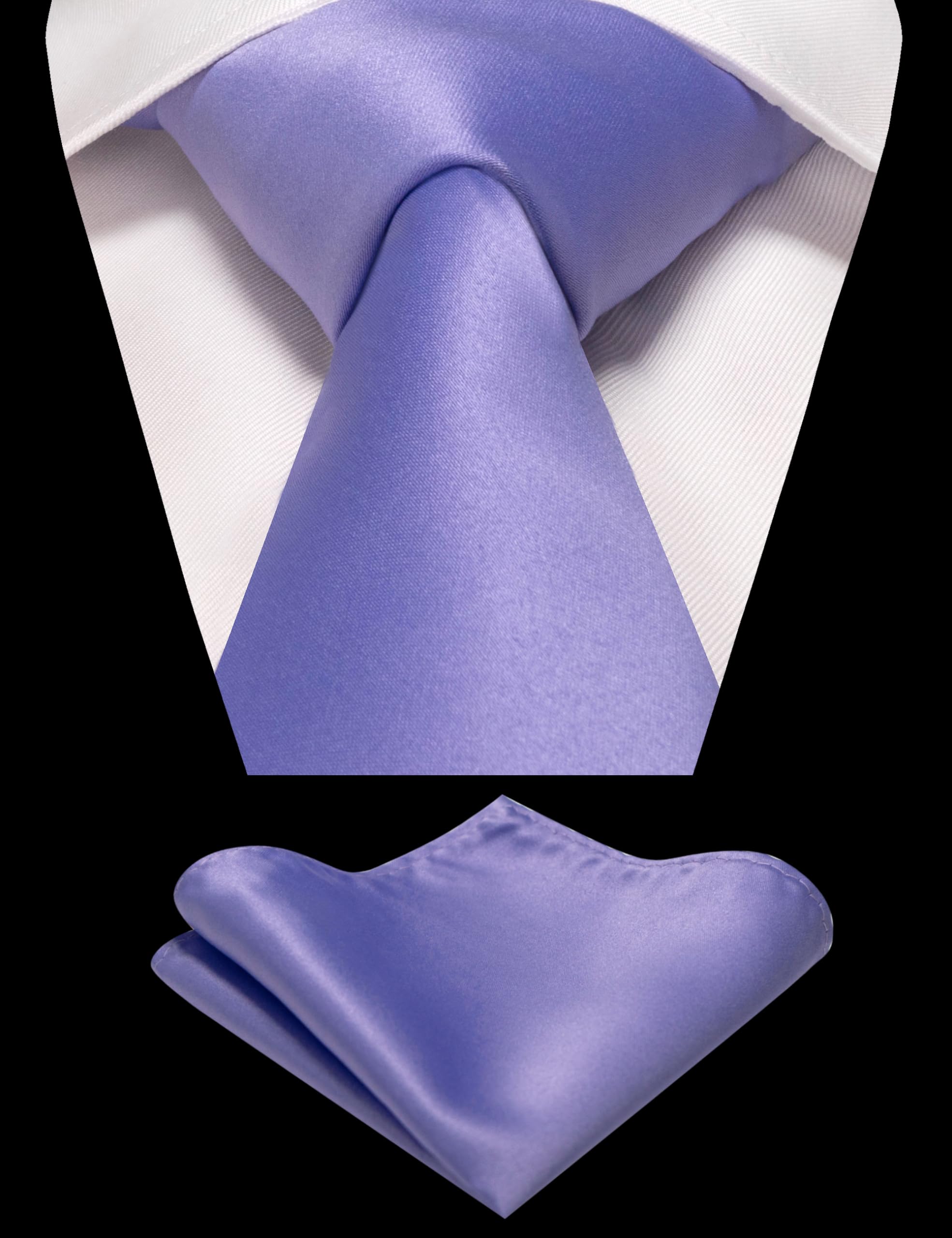 Elegant Light Purple Silk Tie & Pocket Square Set for Men - Perfect for Weddings, Business & Formal Events