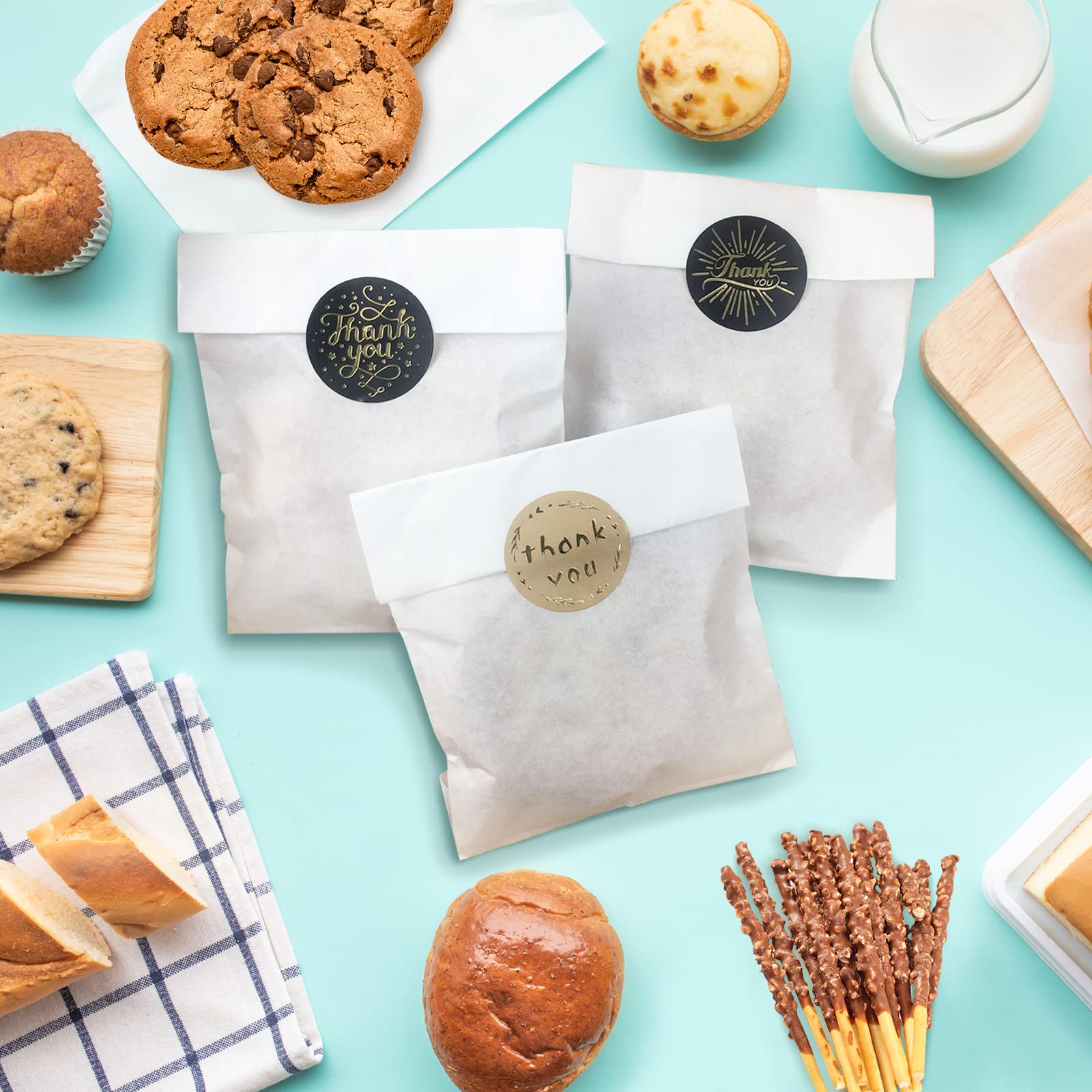 5x7 Inches White Glassine Wax Paper Bags - 100 Pcs Cookie Treat Sleeves for Bakery, Candy & Party Favors | Eco-Friendly Food Packaging for Cookies, Donuts & Small Gifts
