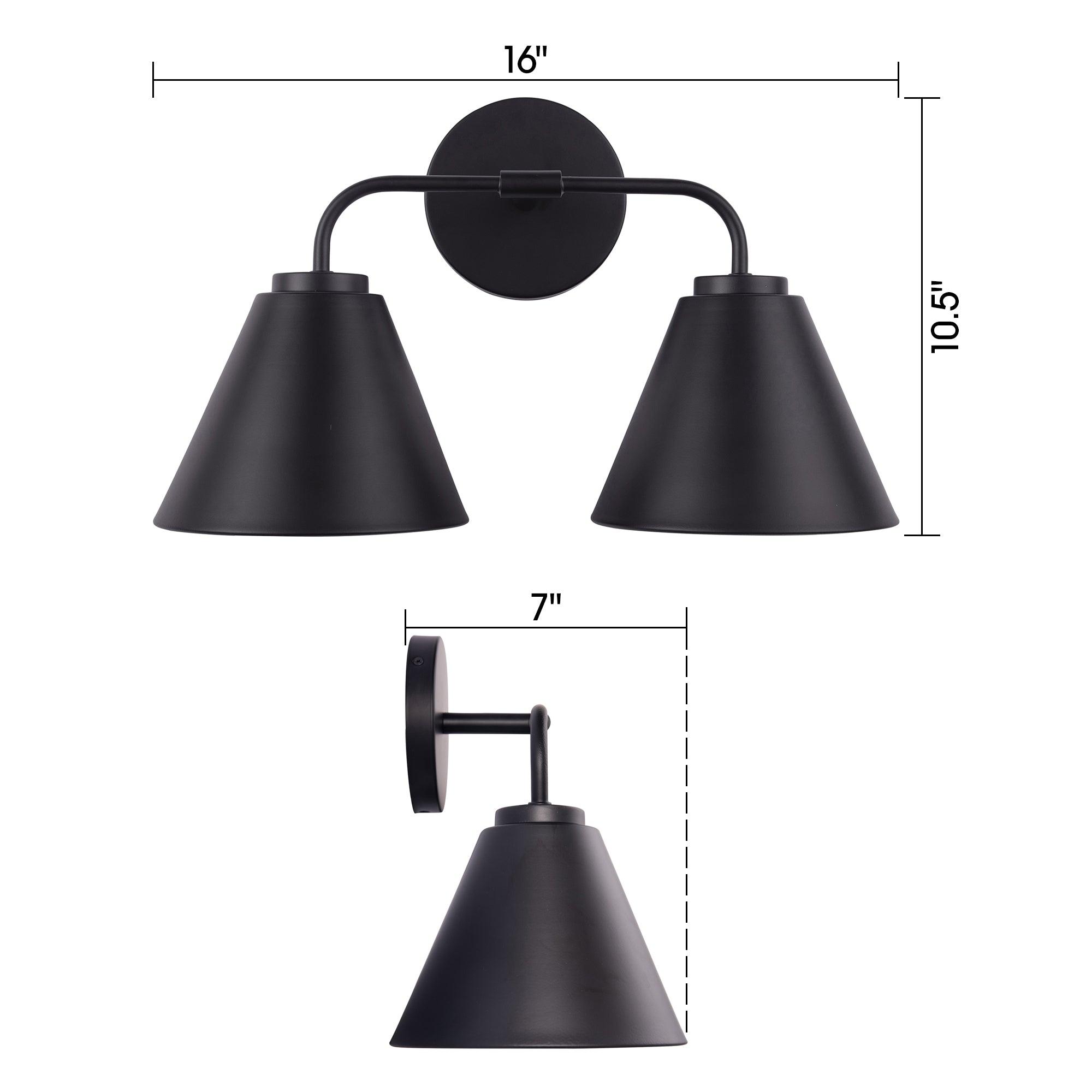 Modern 2-Light Loft Style Vanity Light - Brushed Nickel Bathroom Sconce for Contemporary Bedroom & Powder Room Lighting