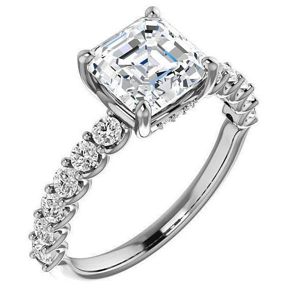 3 CT Asscher Cut Colorless Moissanite Engagement Ring - Vintage Halo Wedding Band for Women, Anniversary Promise Ring in 14K Gold/Silver, Perfect Gift for Brides, Fiancées & Wives | Ideal for Proposals, Weddings & Special Occasions
